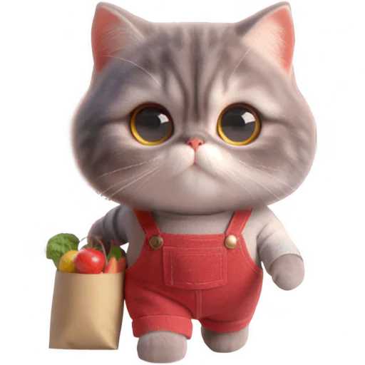 Эмодзи Кот в комбинезоне