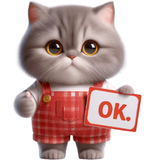 Эмодзи Кот в комбинезоне