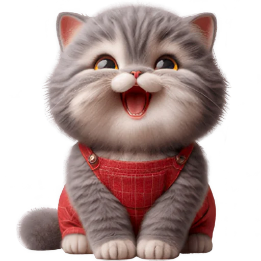 Эмодзи Кот в комбинезоне