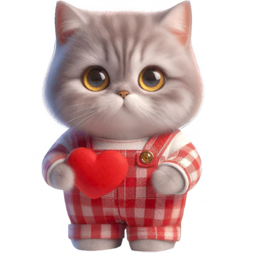 Эмодзи Кот в комбинезоне