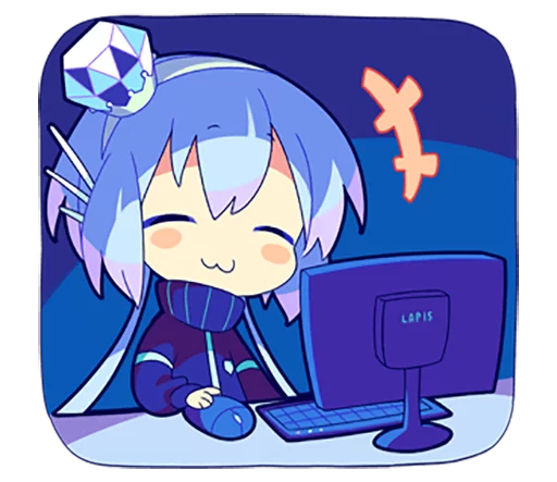 Эмодзи Cutie Chibi Aoki Lapis & Merli