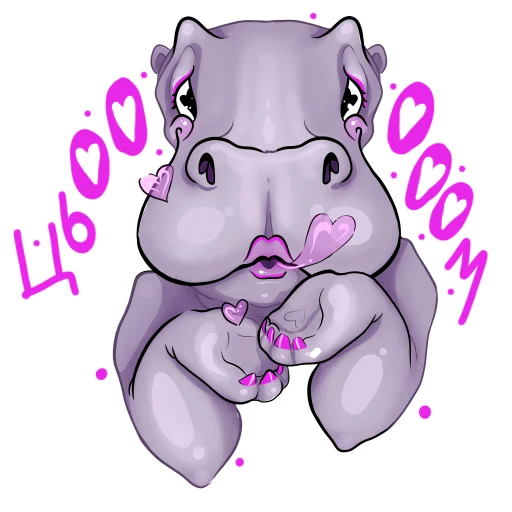 Эмодзи Darling Hippo