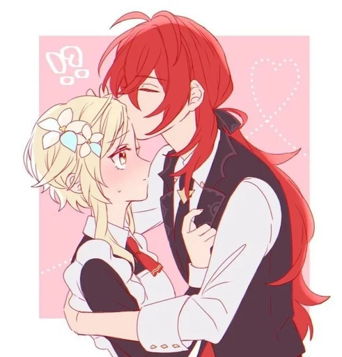 Эмодзи Diluc and Lumin