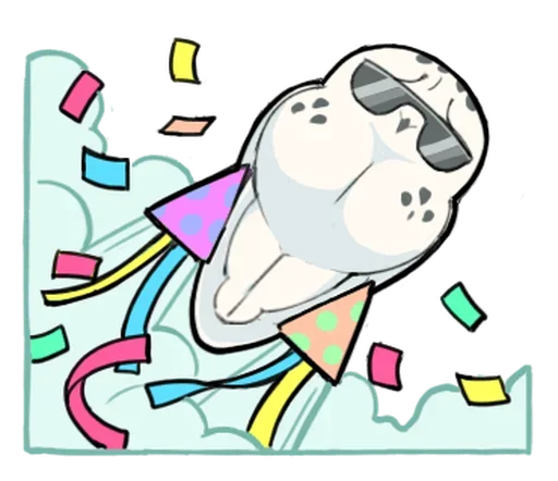 Эмодзи Energetic Snowy Owls