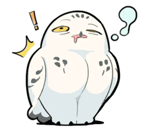 Эмодзи Energetic Snowy Owls