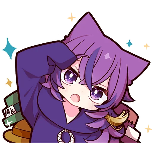 Эмодзи Фиолетовый Кот