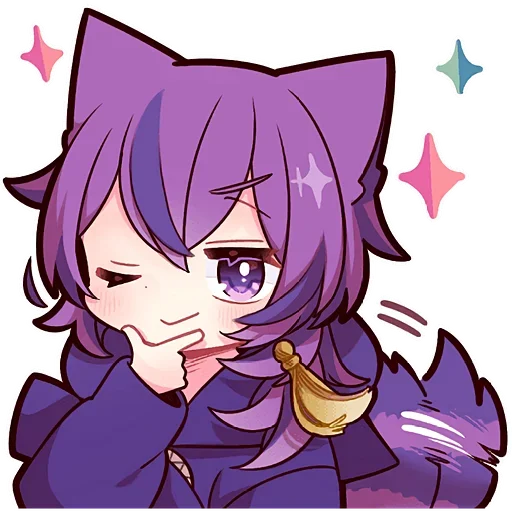 Эмодзи Фиолетовый Кот