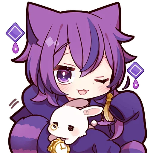 Эмодзи Фиолетовый Кот