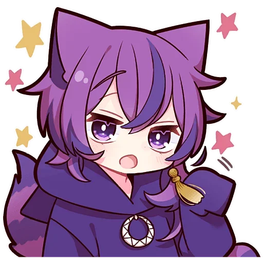 Эмодзи Фиолетовый Кот