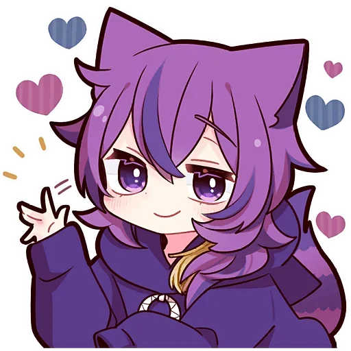 Эмодзи Фиолетовый Кот