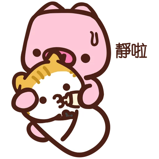 Эмодзи Meow家族及月巴豬仔