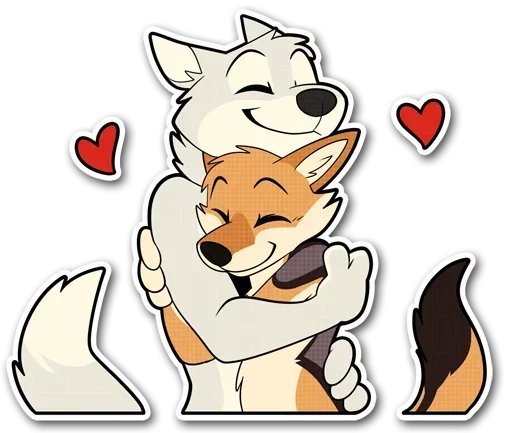 Эмодзи Fox and Hugs