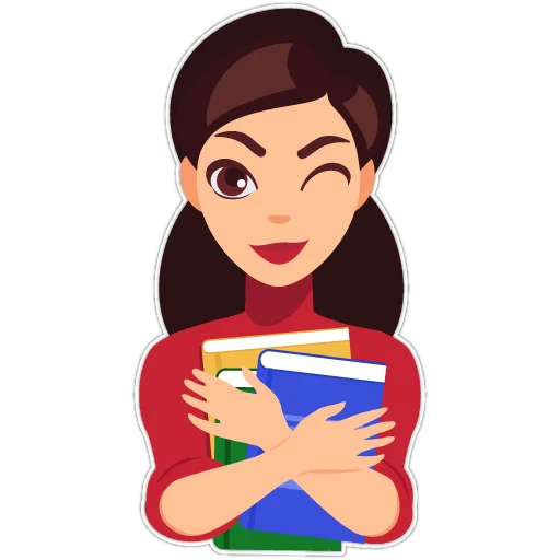 Эмодзи Girls Loves Books