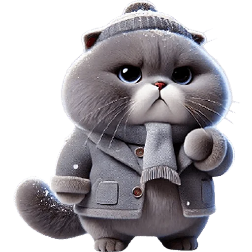 Эмодзи Серый котик