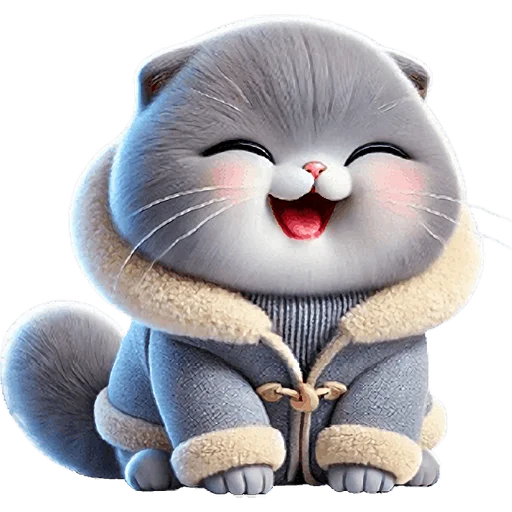 Эмодзи Серый котик