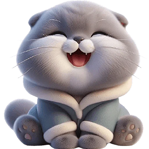 Эмодзи Серый котик