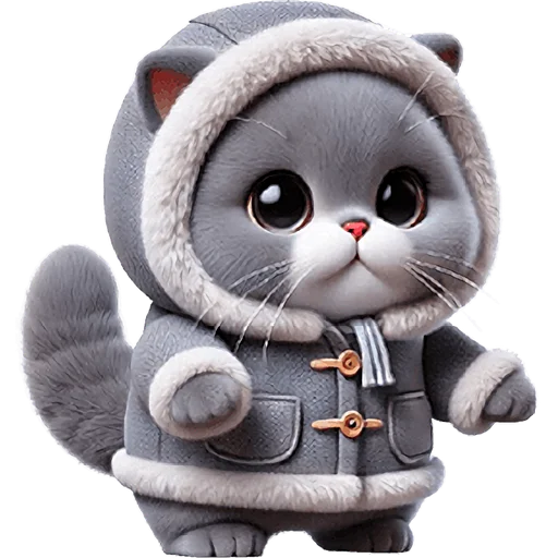 Эмодзи Серый котик