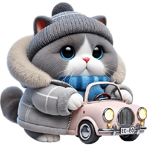 Эмодзи Серый котик