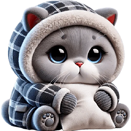 Эмодзи Серый котик