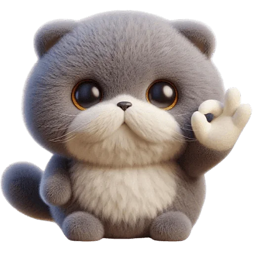 Эмодзи Серый котик