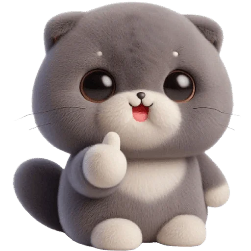 Эмодзи Серый котик