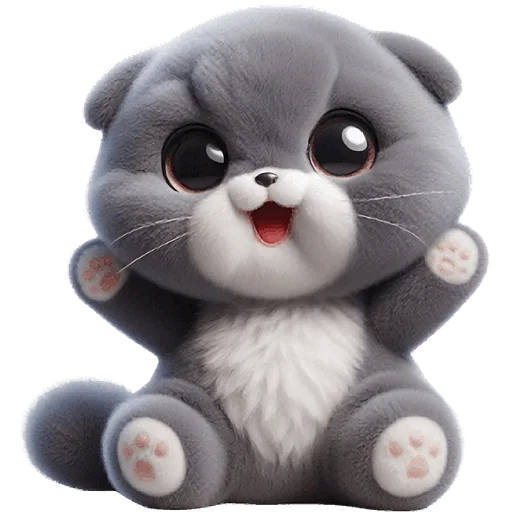 Эмодзи Серый котик