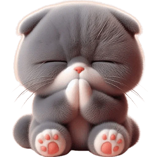 Эмодзи Серый котик