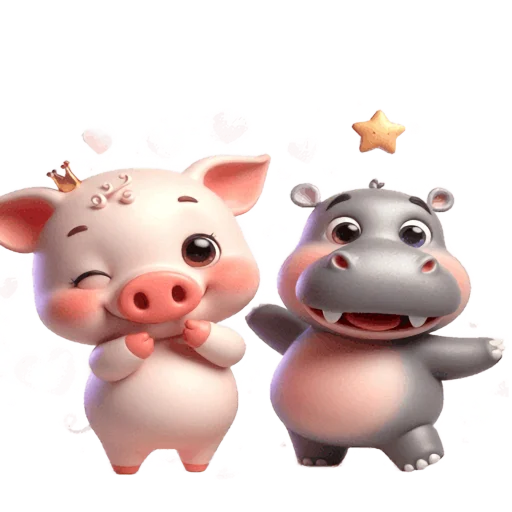 Эмодзи Бегемотик и Хрю