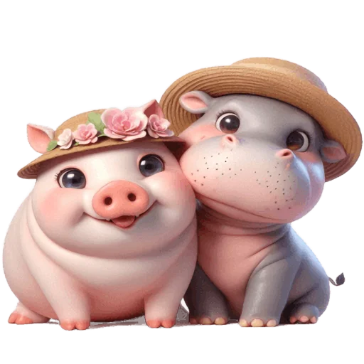 Эмодзи Бегемотик и Хрю