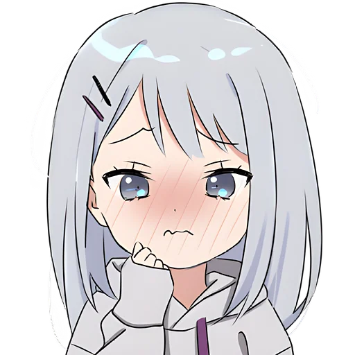 Эмодзи Худи тян серая