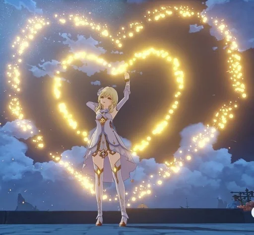 Эмодзи Сердечки геншин