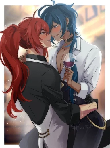 Эмодзи Kaeya and Diluc