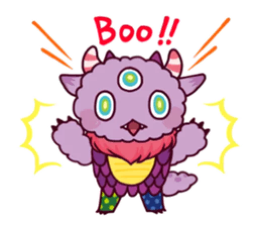Эмодзи Kaiju Nemuke Sticker-English ver.