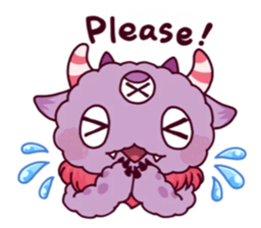 Эмодзи Kaiju Nemuke Sticker-English ver.