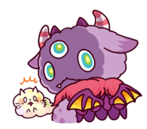 Эмодзи Kaiju Nemuke Sticker-English ver.