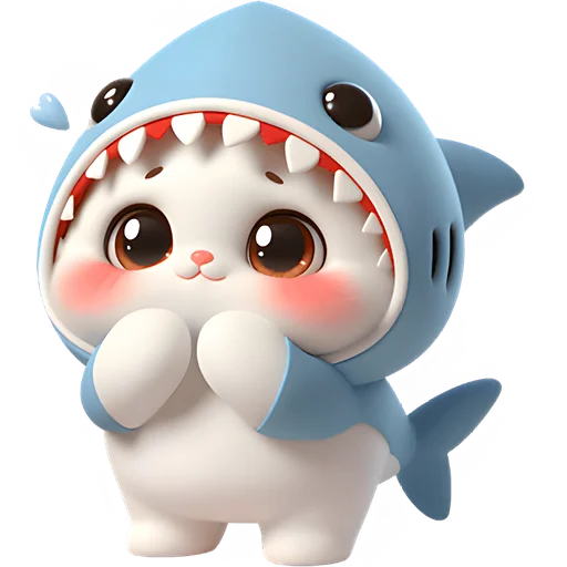 Эмодзи Пушистые акулы