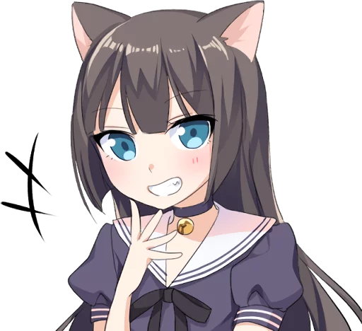 Эмодзи Tsundere Cat Girl Miyako