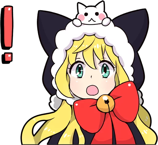 Эмодзи Cat Girls - MerryX'mas and HappyNewYear