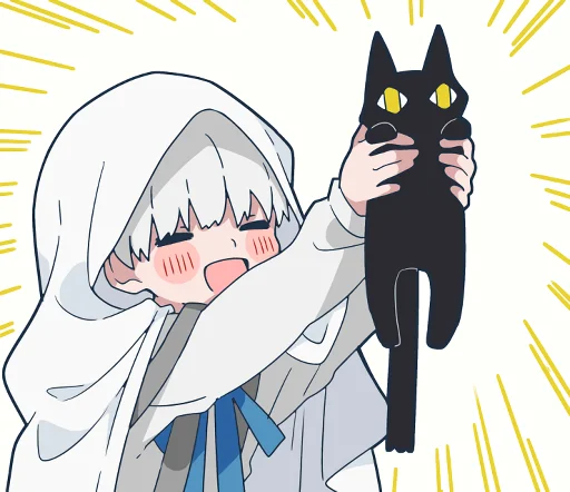 Эмодзи Ghost and black cat