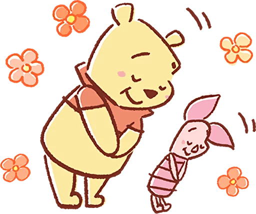Эмодзи Pooh and Piglet (Lovely)