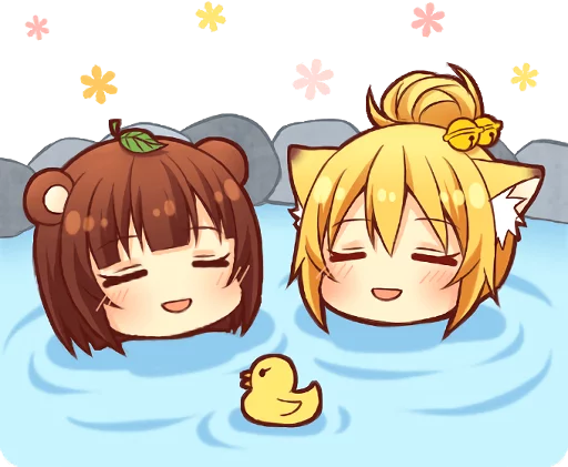 Эмодзи Tanuki & Fox girl