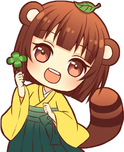 Эмодзи Tanuki & Fox girl