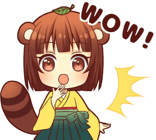 Эмодзи Tanuki & Fox girl