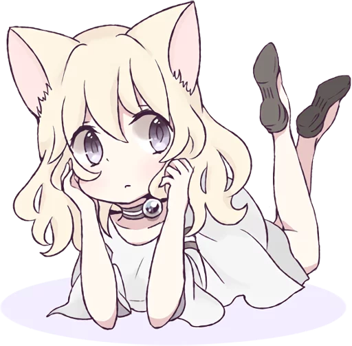 Эмодзи White Cat Girl