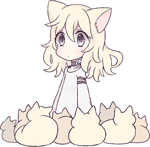 Эмодзи White Cat Girl