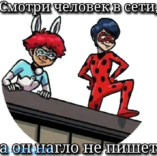 Эмодзи Lady bug Cat noir