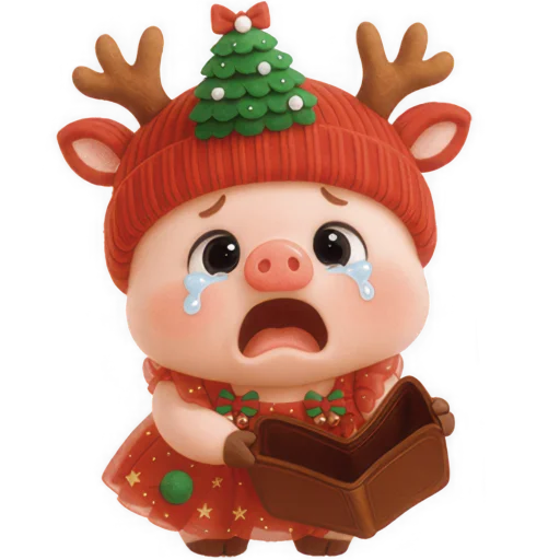 Эмодзи Новогодняя свинка