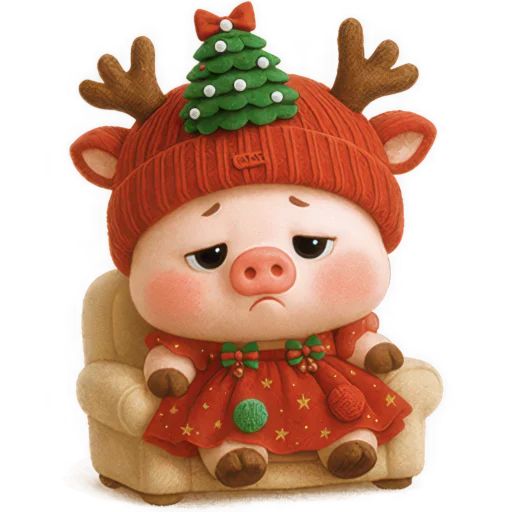 Эмодзи Новогодняя свинка