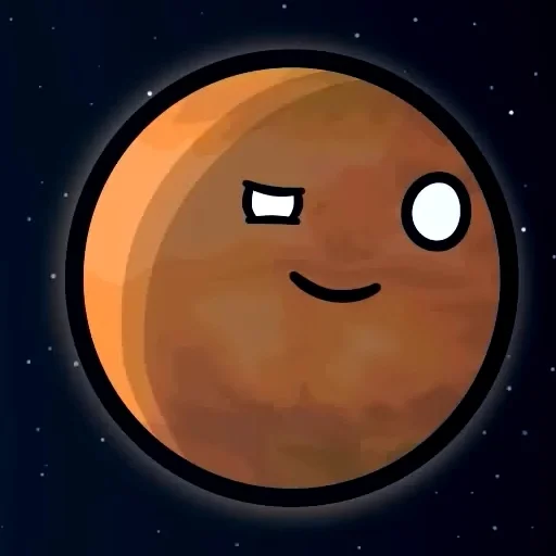 Эмодзи Марс|・ω・)♪♫*•♪