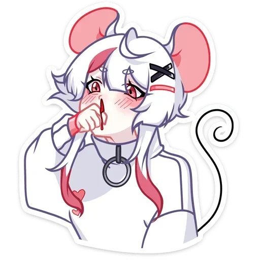 Эмодзи Мауси в кофте без надписей